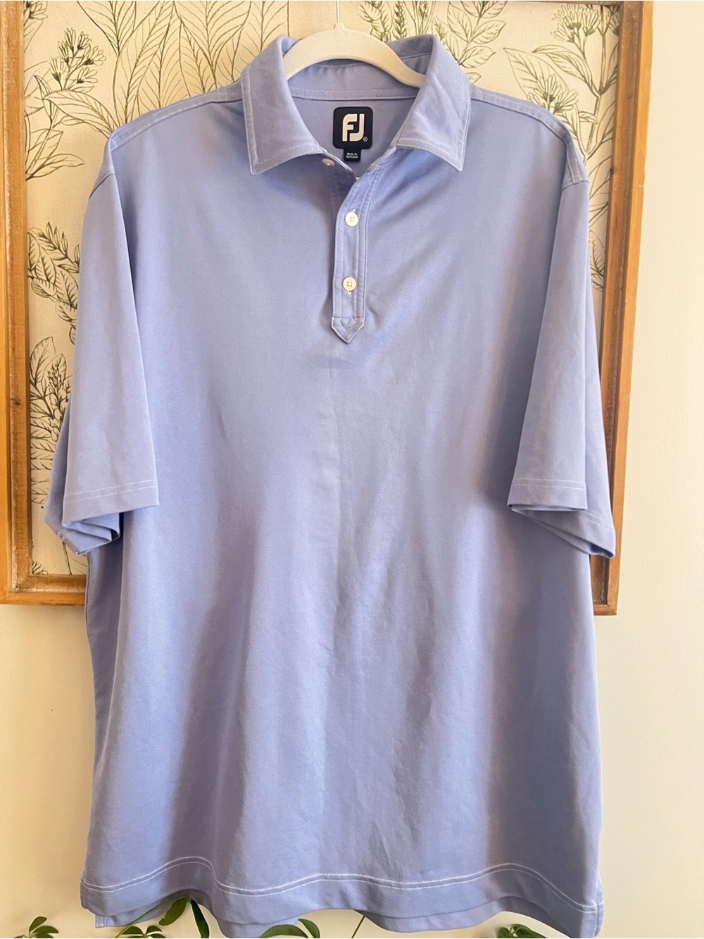 FootJoy Men's Pastel Blue Polo Shirt with Button Placket